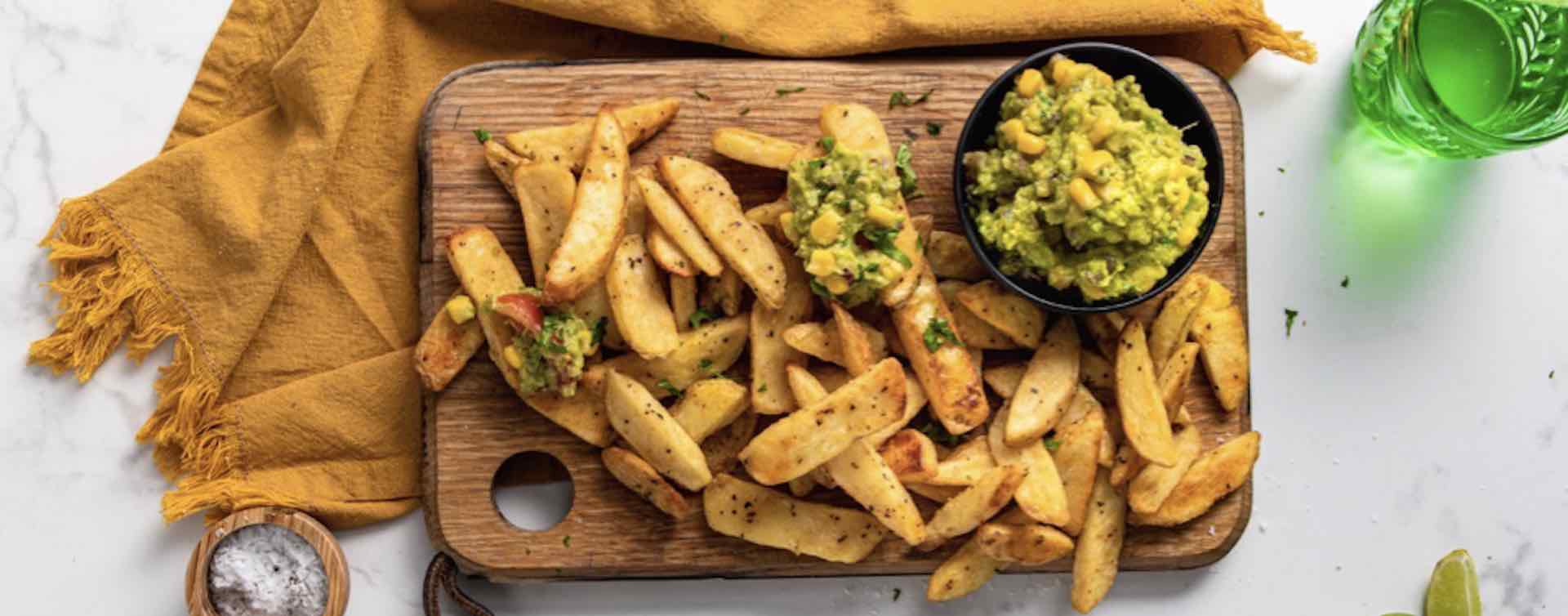 Oven Chips With Guacamole Dip