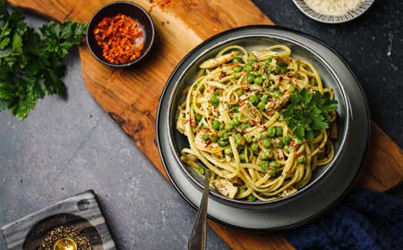 Creamy Chicken And Pea Pasta