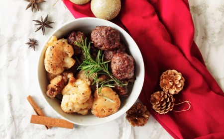 Garlic Cauliflower & Meat Balls