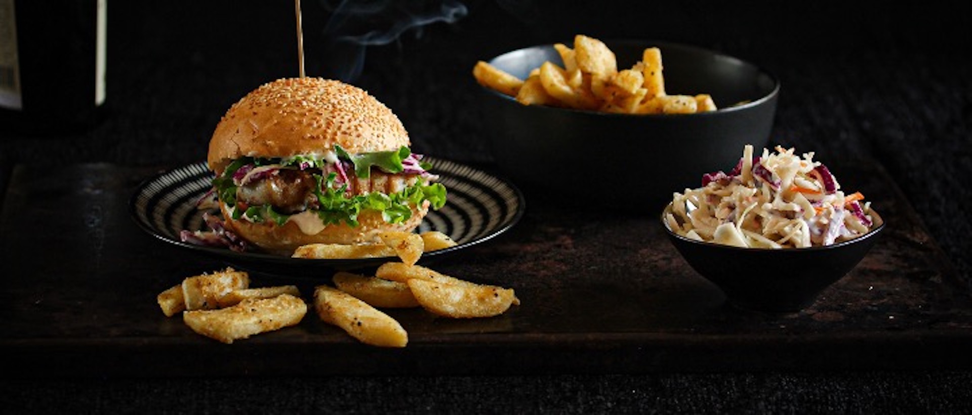 Grilled Fish Burger & McCain Oven Chips