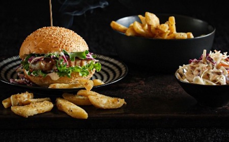 Grilled Fish Burger & McCain Oven Chips