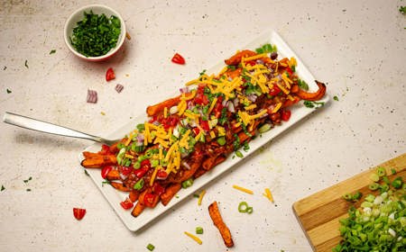 Chilli Beef Loaded Fries With McCain Sweet Potato Fries