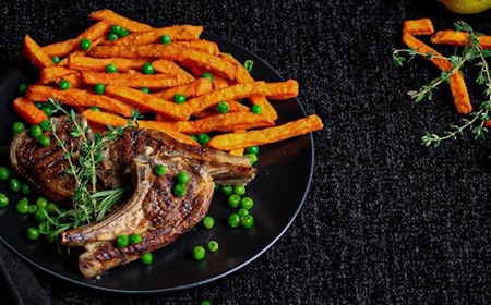 Greek Lamb Chops & Sweet Potato Fries