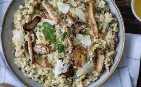 Creamy Mushroom & Spinach Risotto