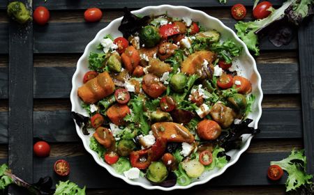 Roast Veg & Brussels Sprouts Salad