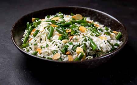 Green Bean and Almond Pilaf