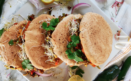 Soya Mince & Asian Stir Fry Pitas