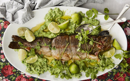 Whole Trout & Pea Puree