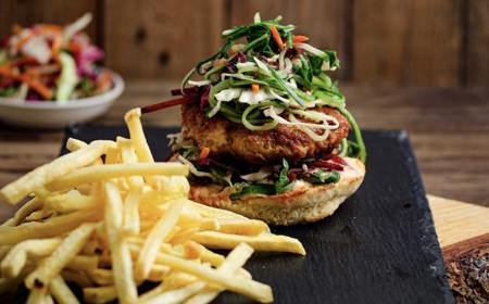 Thai Chicken Burgers & Skinny Fries