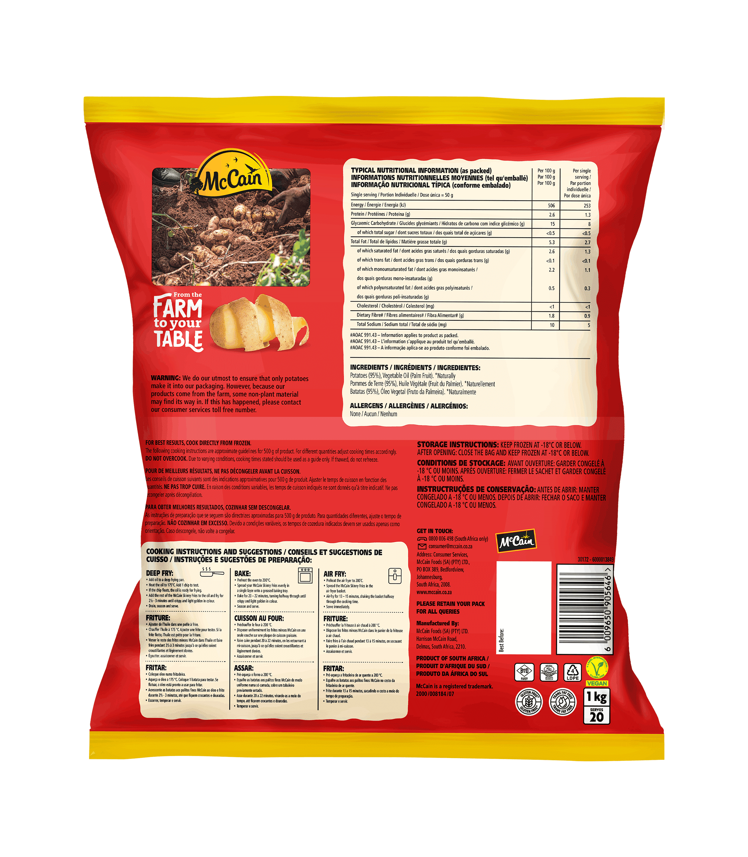American Style Skinny Fries 1kg & 1.5kg Back Pack photo