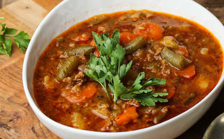 Beef Mince And Garden Vegetable Soup