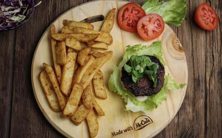 Bunless Burger & Oven Chips