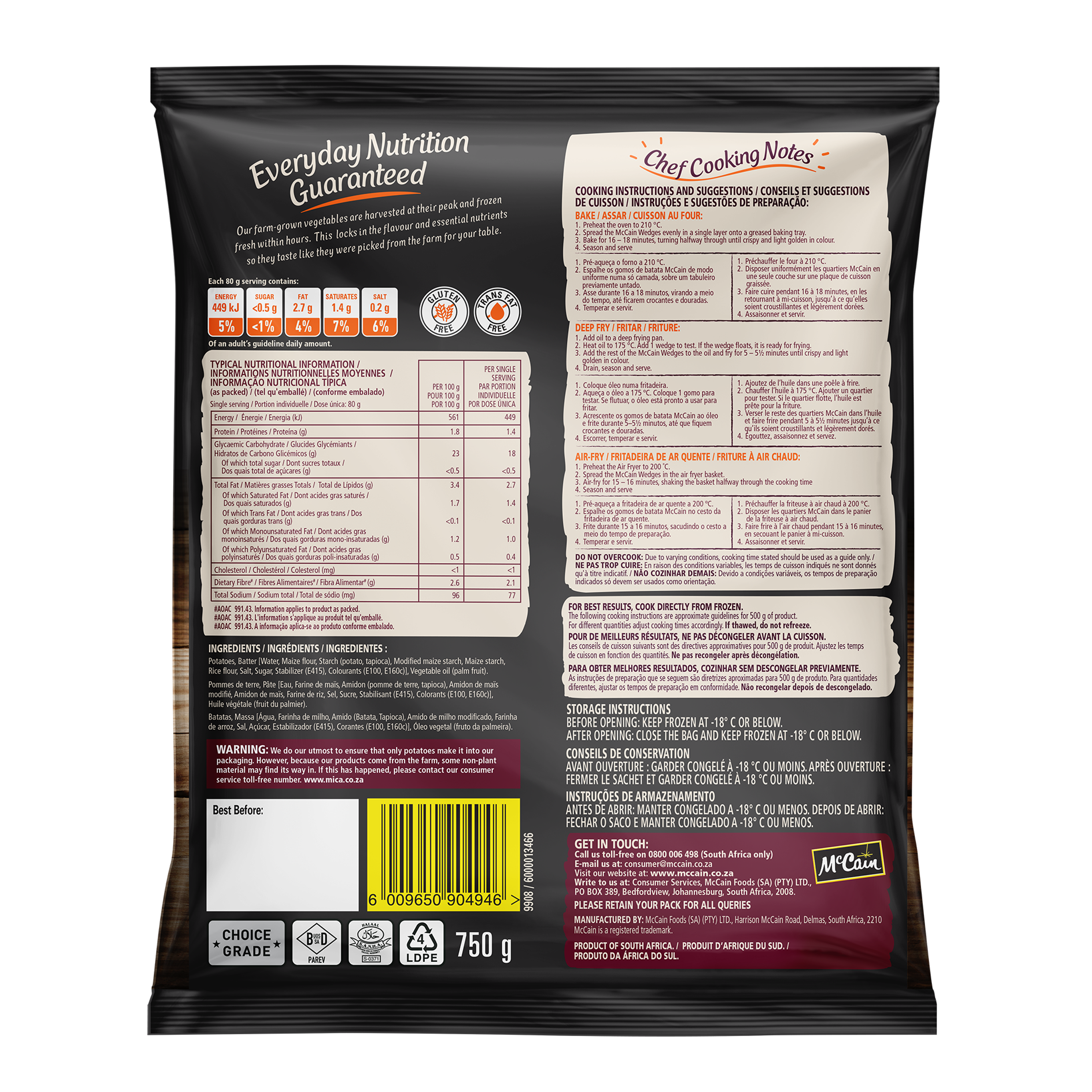 Original Wedges 750g Back Pack photo