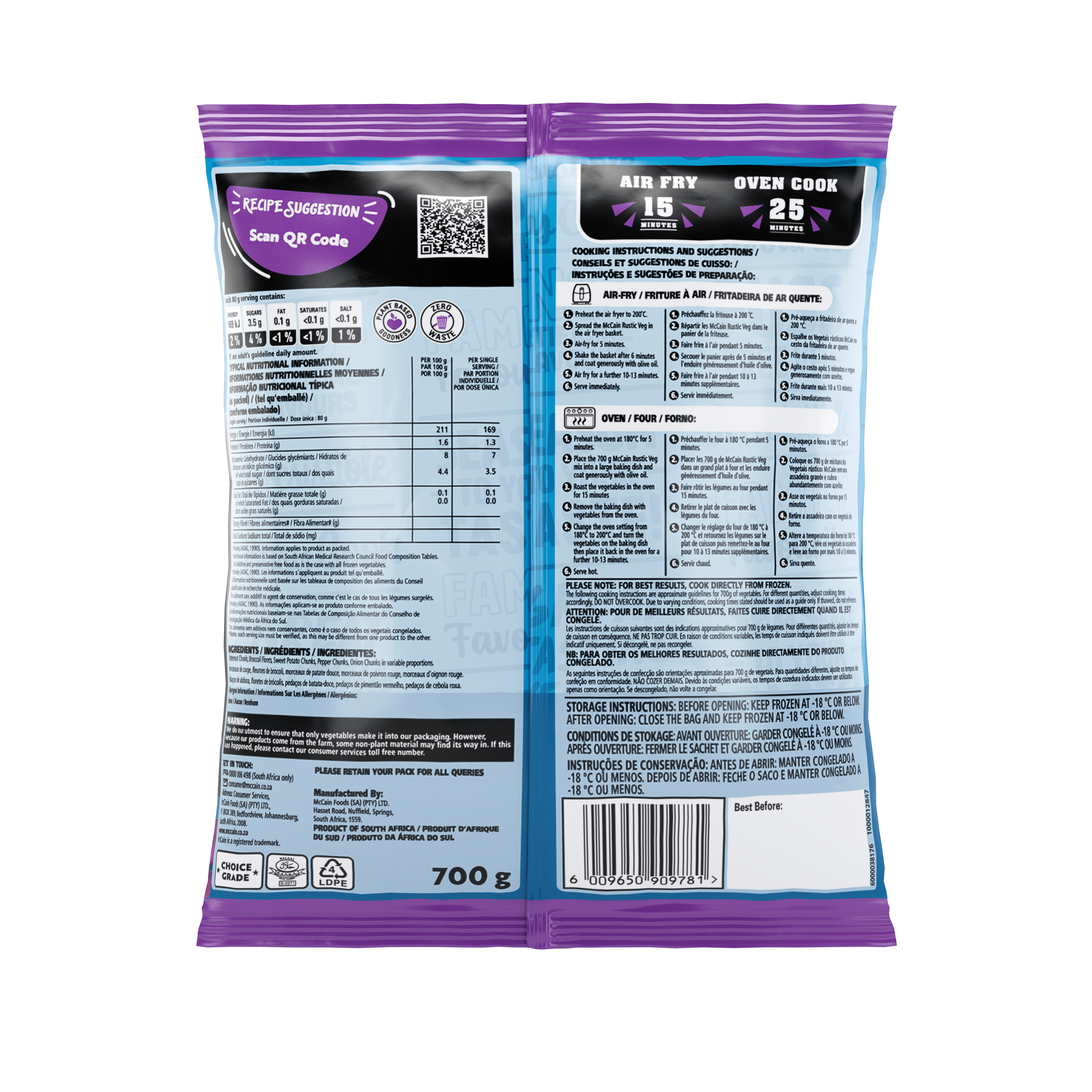 Rustic Veg 700g Back Pack photo