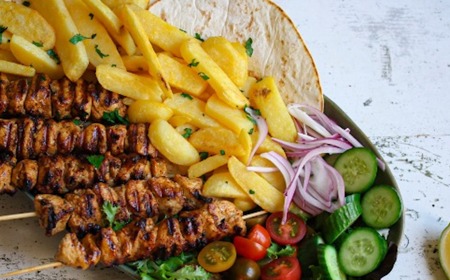 Chicken Souvlaki & Chips