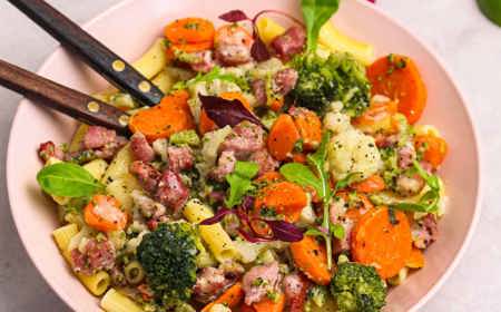 Zesty Bacon and Veg Pasta Salad